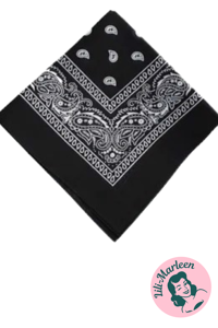 Bandana - Sort med klassisk mønster